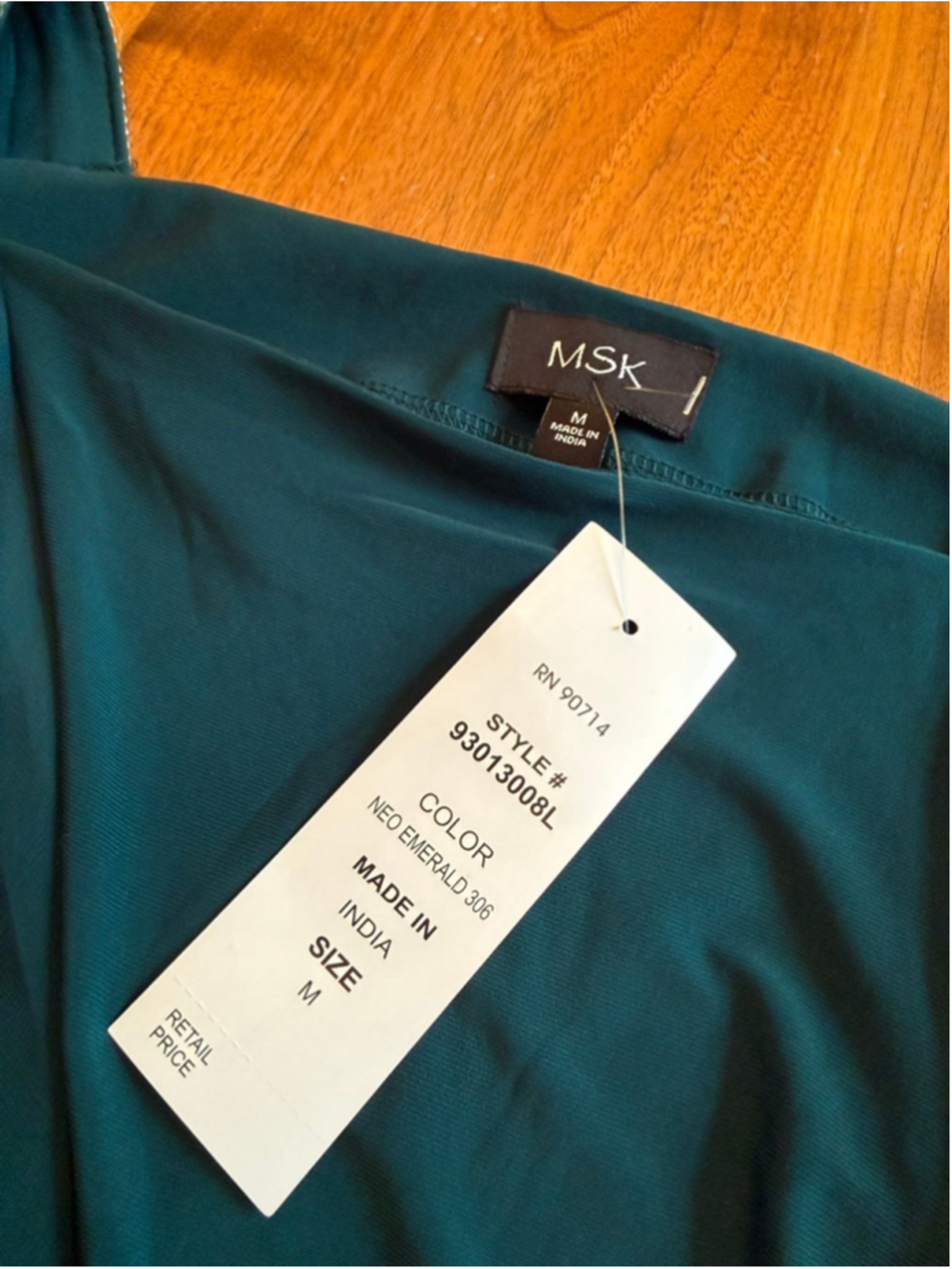 MSK Teal Mini Dress with Rhinestone Straps & Waist, Size M NWT - Picture 6 of 12